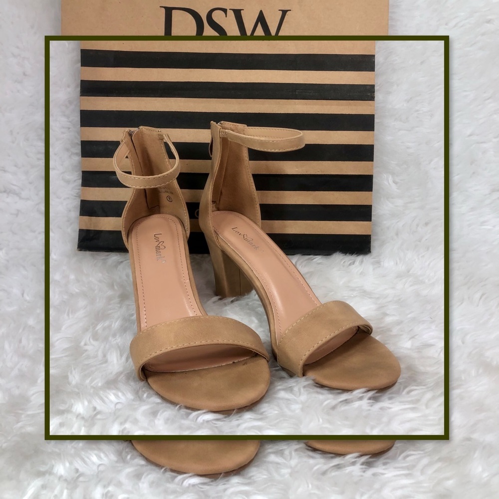 LUV MARK NIXTY WOMENS STRAPPY CHUNKY HEELS 9